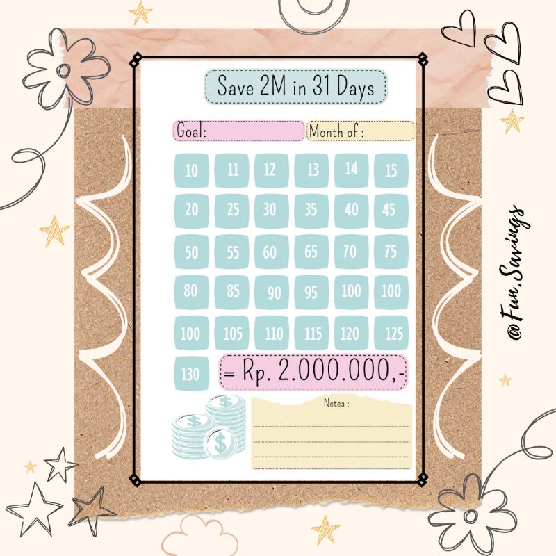 

[FUN] Isi Binder A6 | Save 2M in 31Days | Loose Leaf