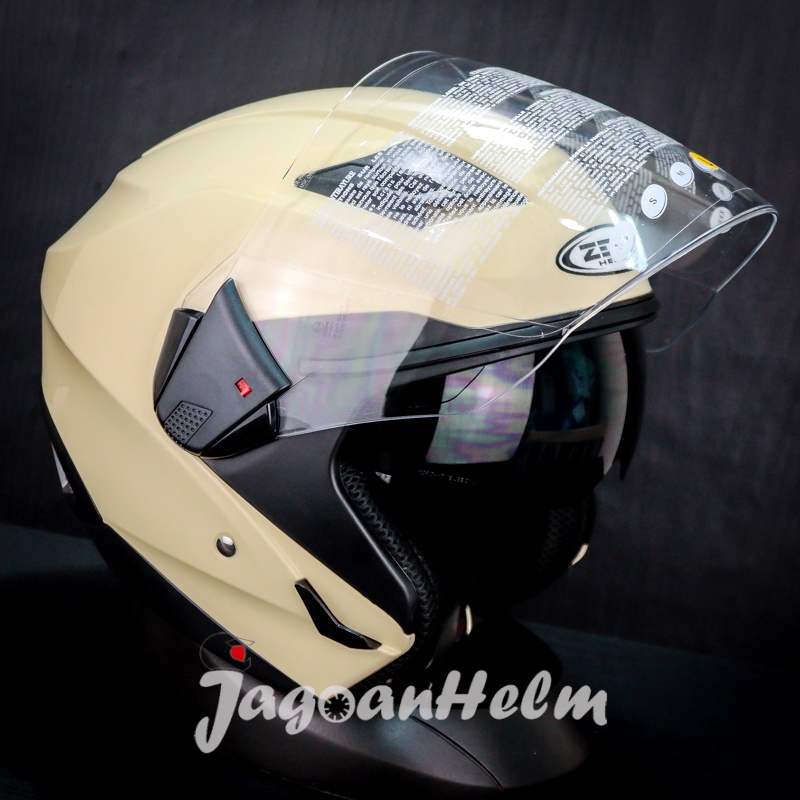ZEUS HELM ZS611 | IVORY METALIC | SOLID ZS 611 Double Visor-4
