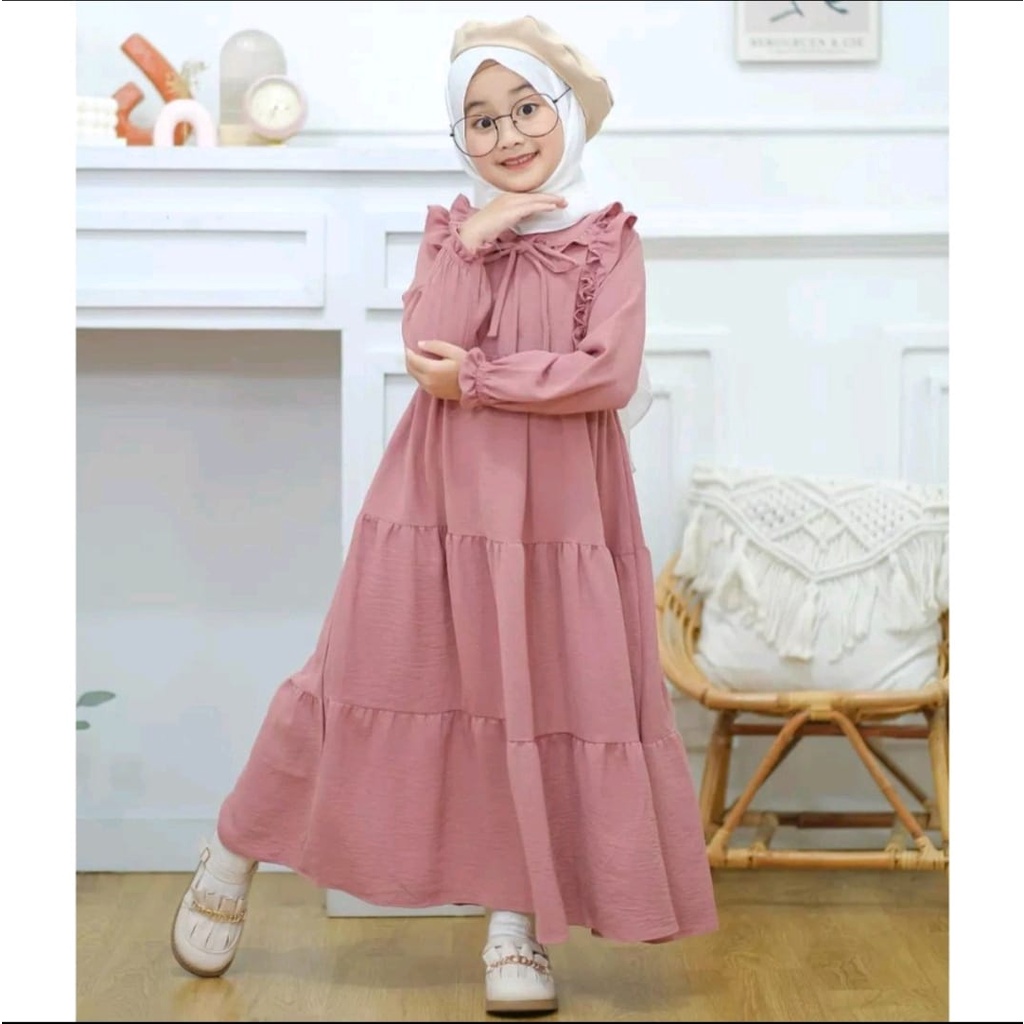 KADZ.ID - SHAFA DRESS - DRESS ANAK BAHAN CRYNCLE - 3-12 TAHUN