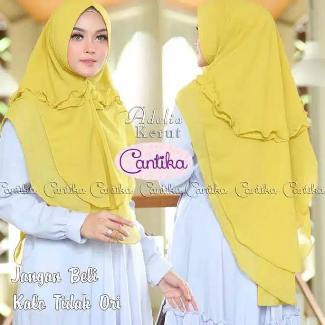 KHIMAR REMPEL 2 LAYER ADELIA KERUT ORI BY CANTIKA