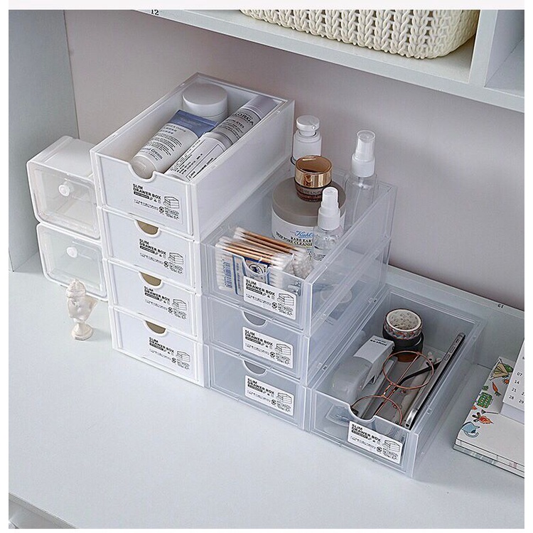 Slim Drawer Storage Box Stackable