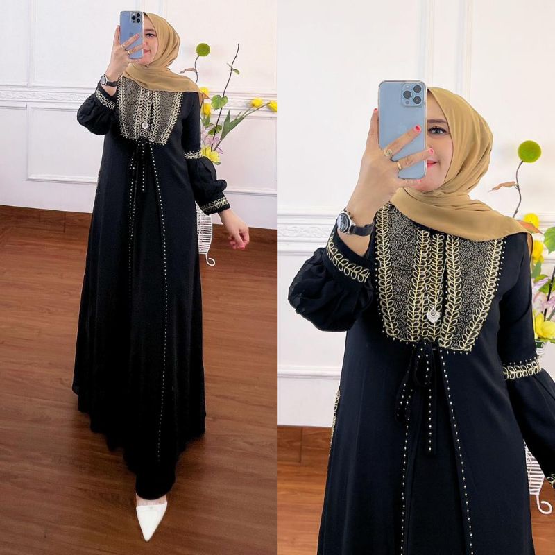 GAMIS ABAYA TURKEY ROMPI BUSUI MEWAH LENGAN BALON