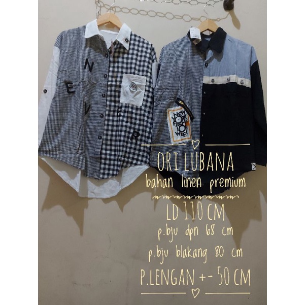 kemeja linen ori lubana/kemeja lubana/kemeja kotak linen/kemeja katun linen premium