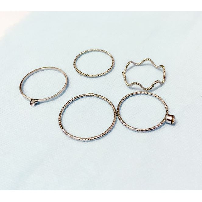 ( GS ) CINCIN KOREA BERMOTIF ELEGAN 1 SET ISI 5PCS