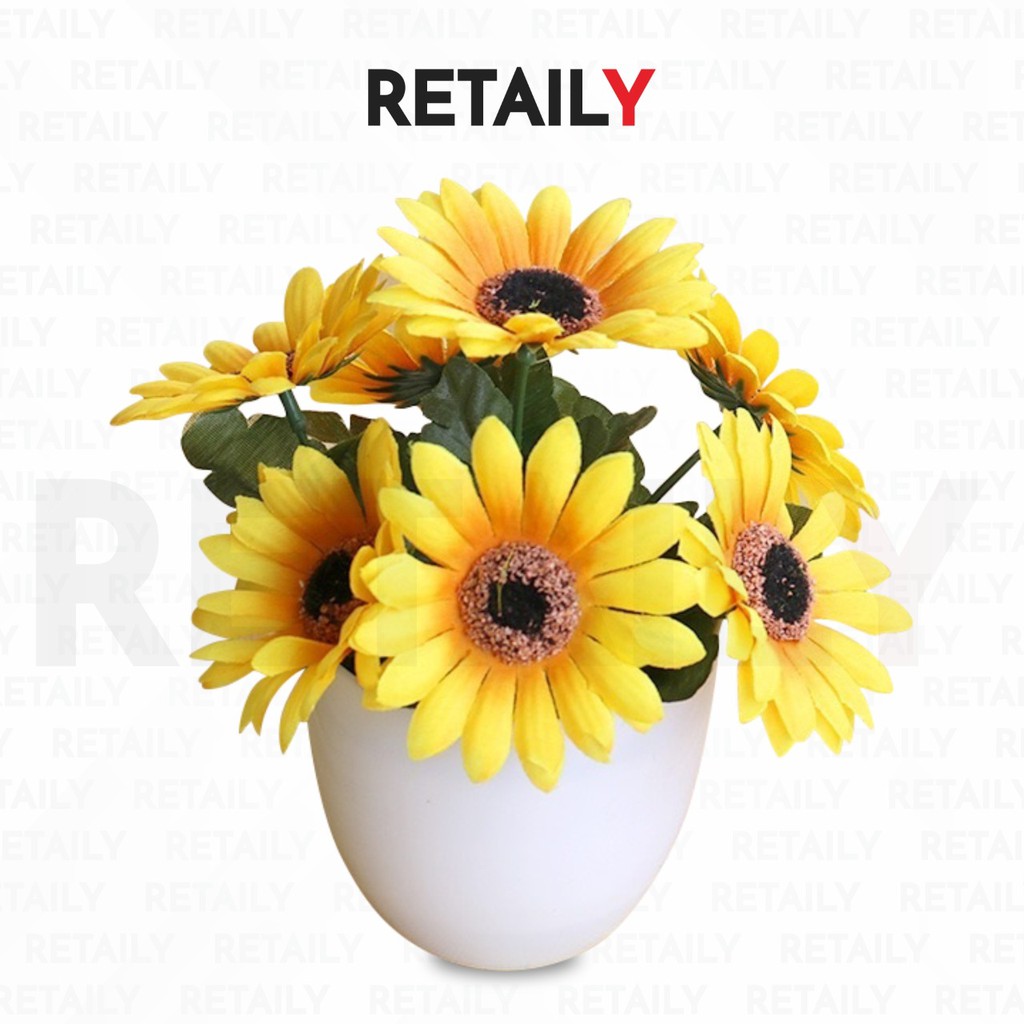 Retaily PT20 Pot Tanaman Hias Bunga Hias Plastik Ornamen Pot Bongsai Artificial Flower Decoration