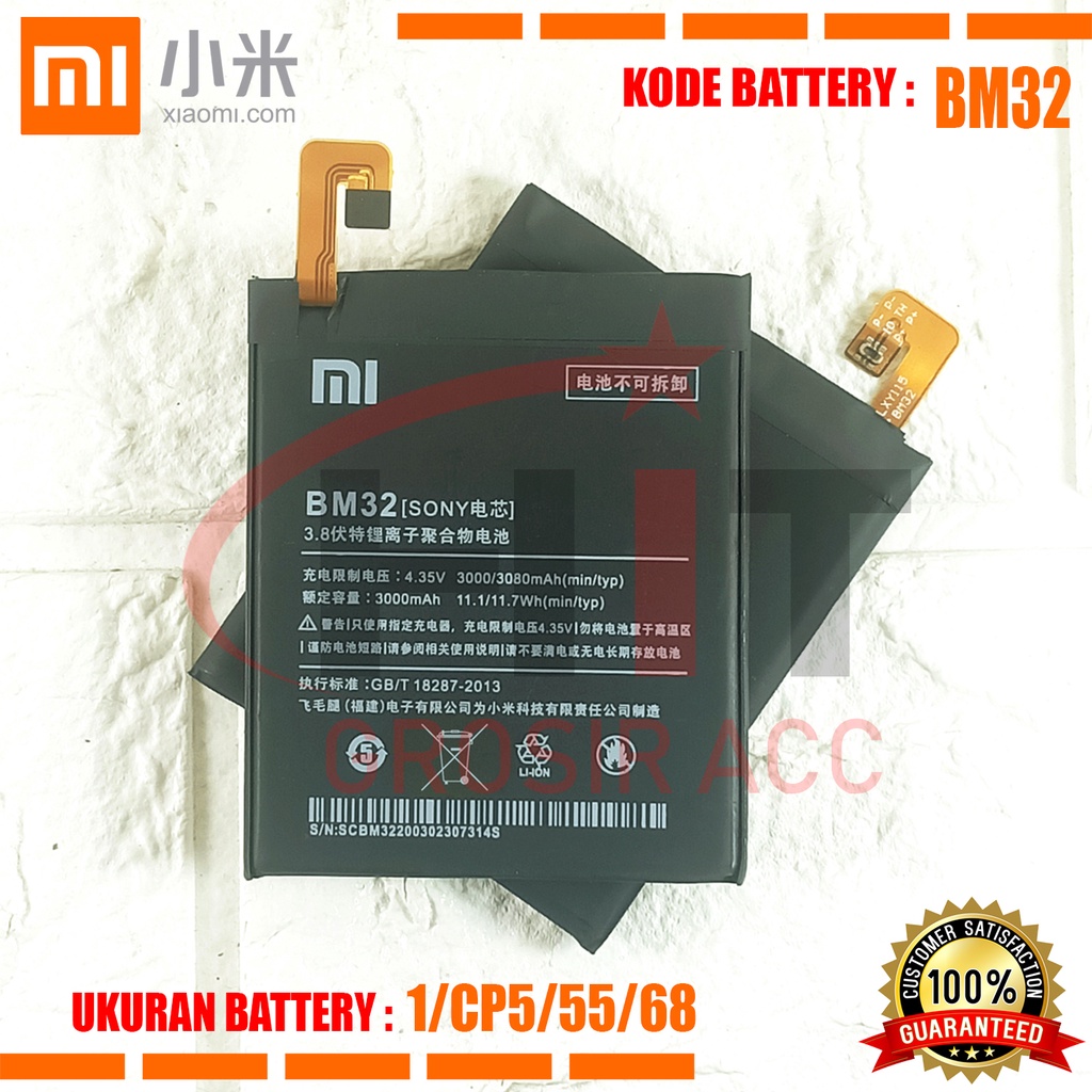 Baterai Battery Original XIAOMI BM32 , BM-32 ( Mi 4 , Mi4 )
