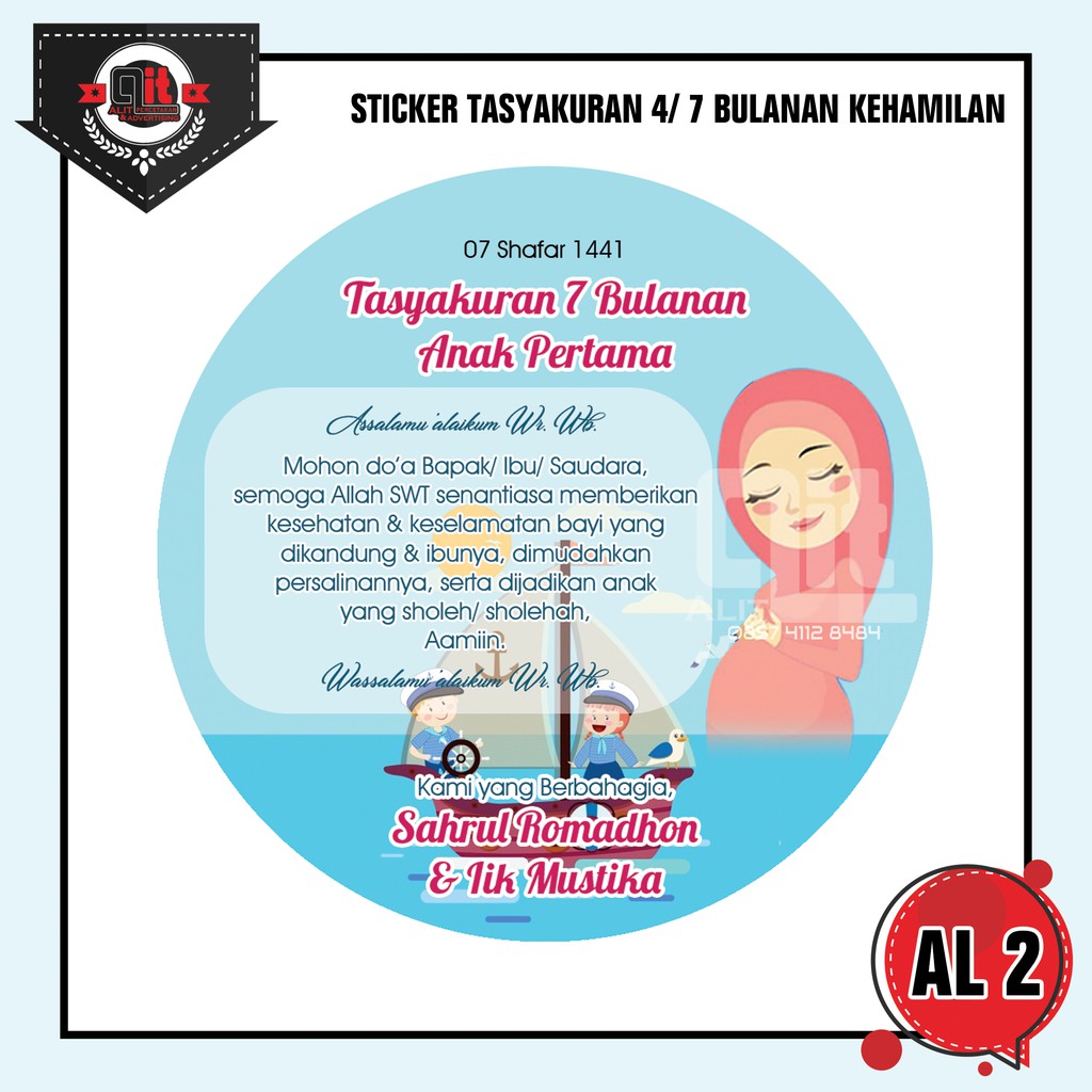 

Sticker 4 bulanan anak karakter pelaut