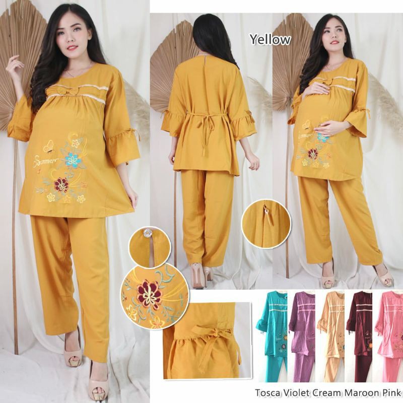 Baju Setelan Hamil Menyusui Pita Simple | Shopee Indonesia