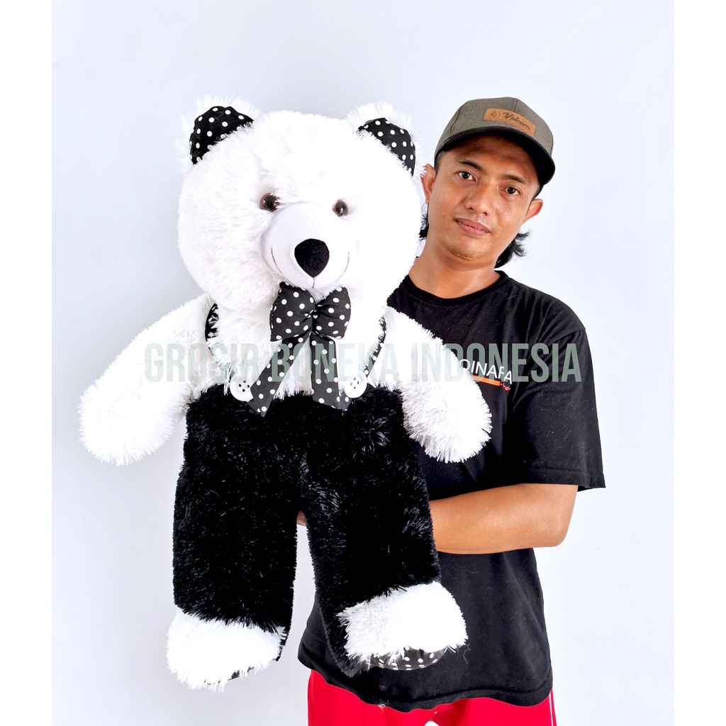 Boneka Karakter Lucu Boneka Teddy Bear Jojon warna Hitam Putih lucu Murah Ukuran 70 CM COD