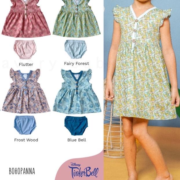 BOHOPANNA RUFFLE DRESS DISNEY TINKER BELL / Dress Anak DISNEY TINKERBELL