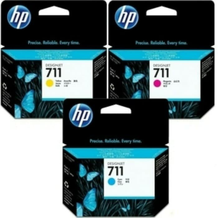 TINTA HP 711 COLOR @ CYAN, MAGENTA YELLOW ORIGINAL