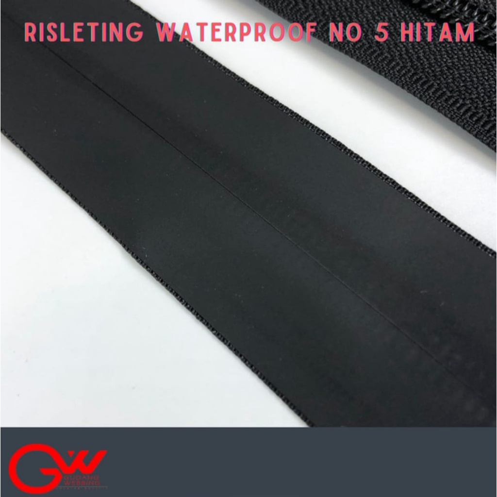 Risleting Waterproof / Zipper Waterproof / Sleting WP no5 hitam