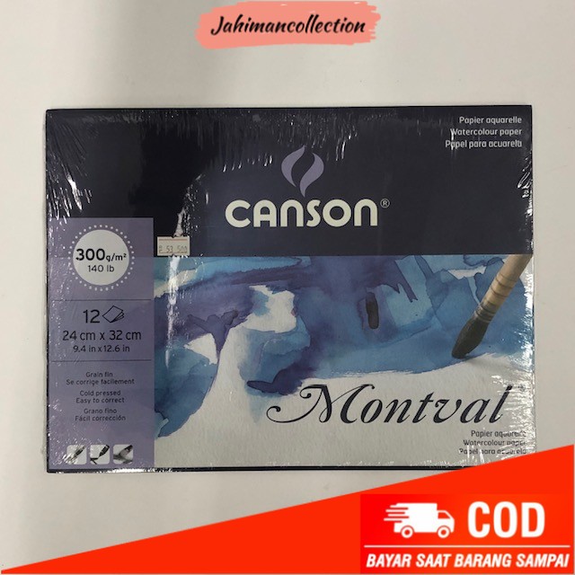 

✨ BISA COD ✨ CANSON MONTVAL AQUARELLE A4 300G 140LB