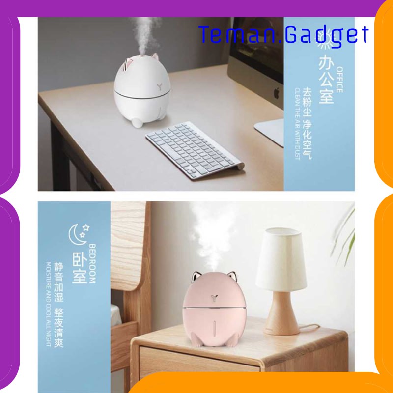 TG-CE053 Taffware Dudu Cat Ultrasonic Air Humidifier Night Light 200ml - DDM-1