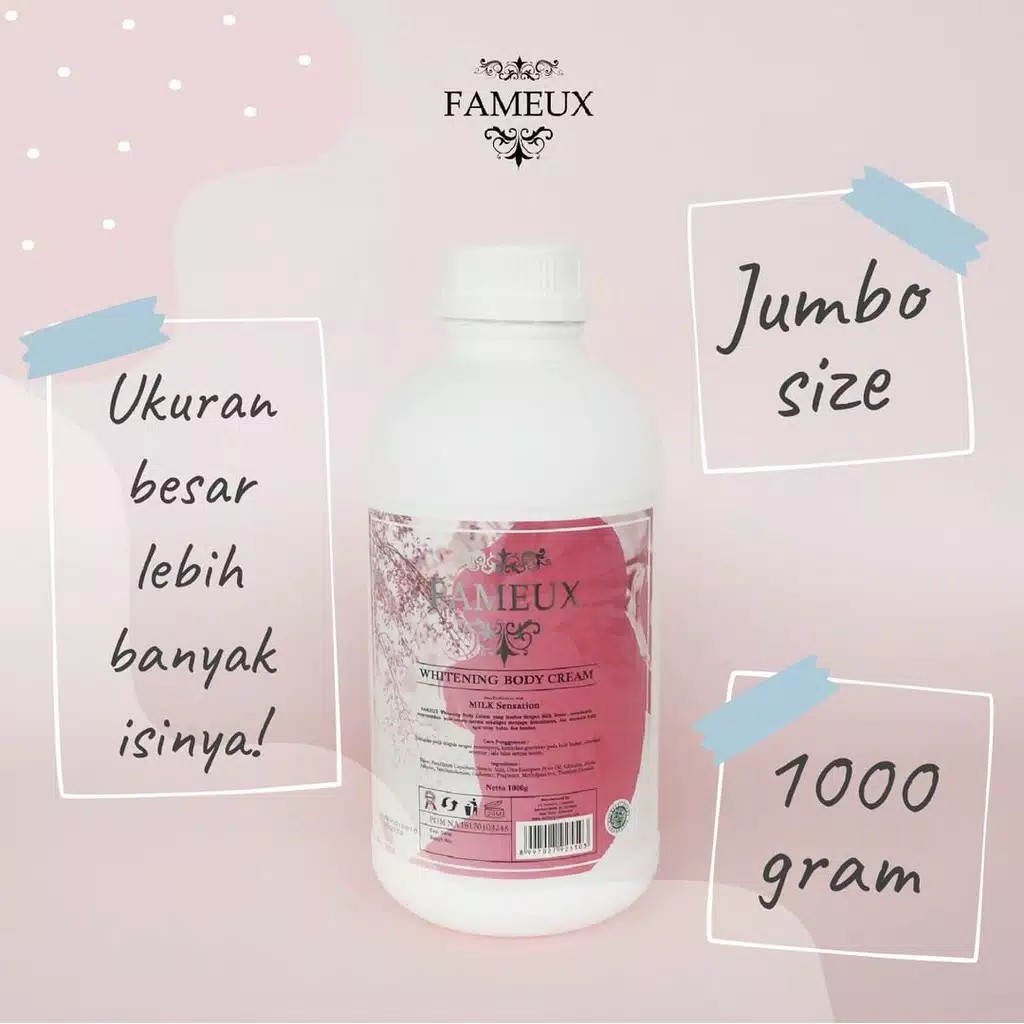 Jual Fameux Whitening Body Cream Bleaching 1000ML Shopee Indonesia