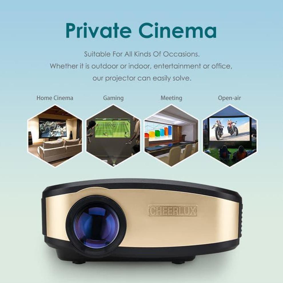 LJP Proyektor Cheerlux C6 Wireless Proyektor Projector WIFI 1200 ANSI Lumens TERBARU
