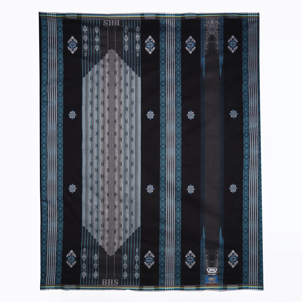 Sarung BHS Classic Gold Motif Jacquard Gunung Legendaris Hitam Biru // BHS JGL