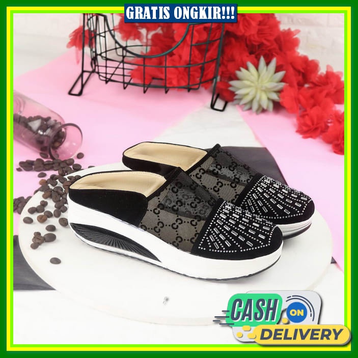 Wedges Weges Murah Cewek Modern Terbaru 2021 Elegan Wanita Wejes Uz377 Abbushoes Wa 32 Sandal Wedg S