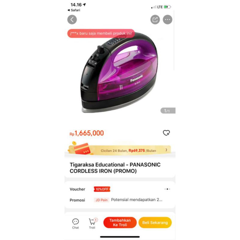 cordless iron Panasonic