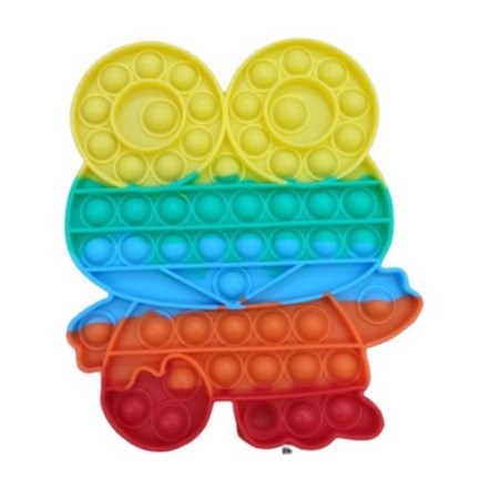 New Fidget Push Pop Its Mainan Anak Toys Bubble Kids Mainan Popit Murah Rainbow Pop it PASTEL-KEROPI RAINBOW 15CM