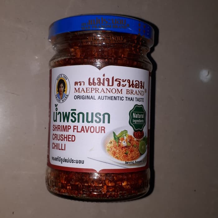 Shrimp Crushed Chilli MaePranom 134gr Thailand Cabe Bubuk Udang Mae Pranom