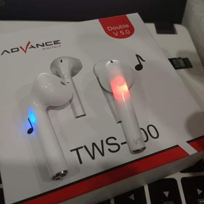 Headset Earphone Bluetooth Advance TWS 100 Versi 5.0 (sepasang)