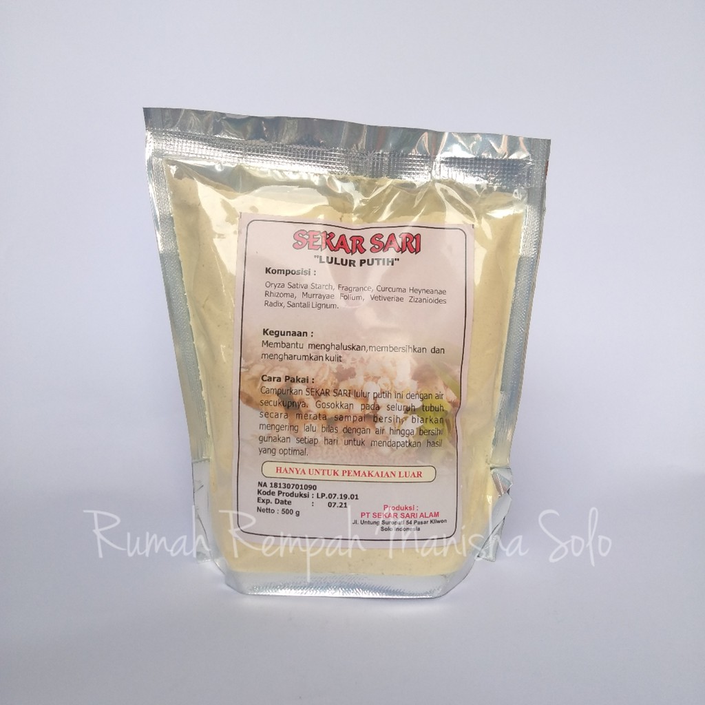 Lulur Putih Sekar Sari Original Kemasan 500gram (AWAS BARANG TIRUAN)