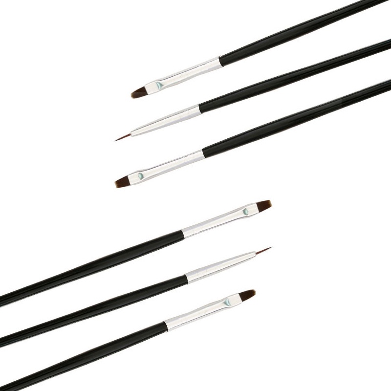 3pcs / Set Brush Nail Art UV Gel Akrilik Kepala Ganda