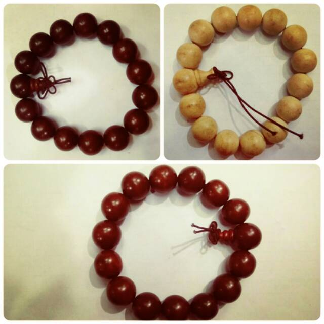 Gelang Tangan Kayu Tasbih Buddha 15 Butir