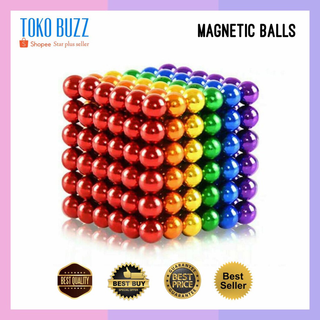 Magnetic Ball Multicolor / Mainan Bola Magnet Ball  Belajar Edukasi Kreatif Anak Anak Motorik Hobi