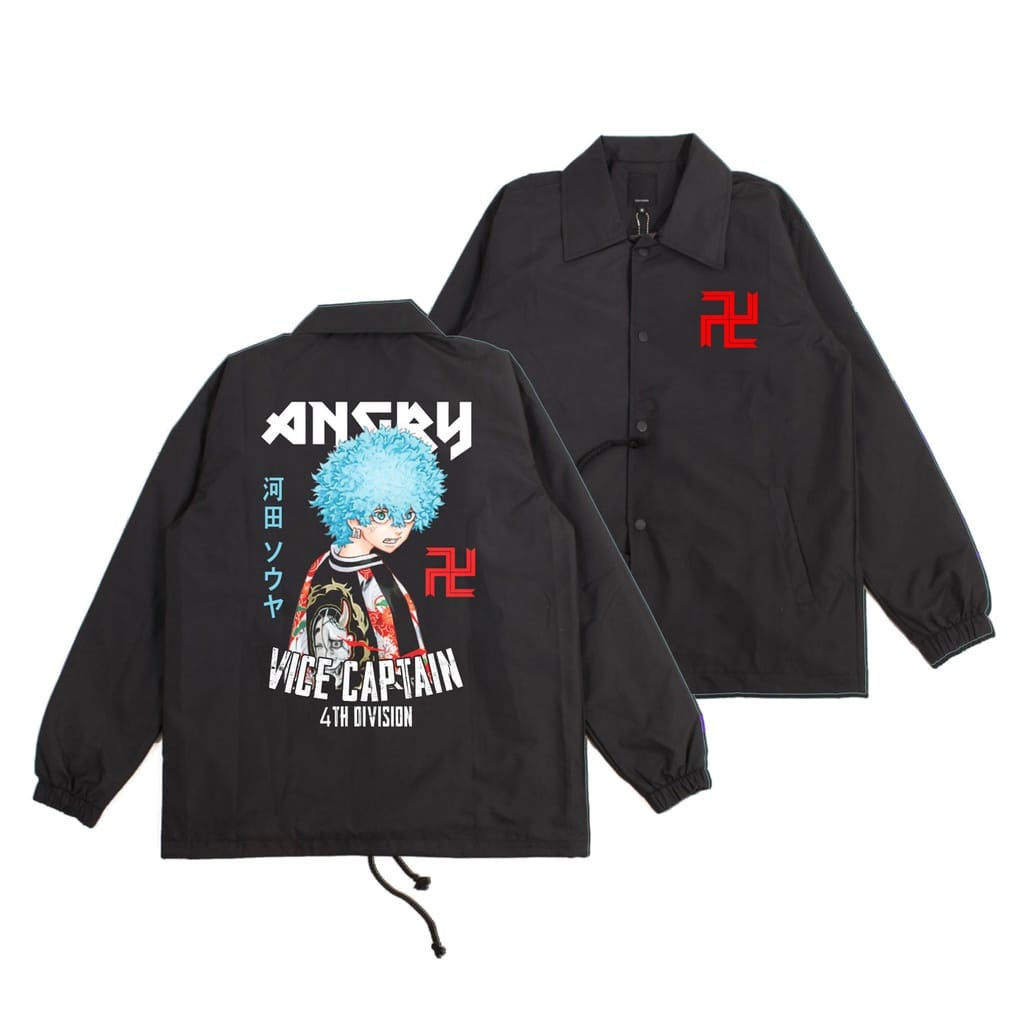 Jaket Coach Anime Tokyo Revengers Souya Kawata Smiley Angry