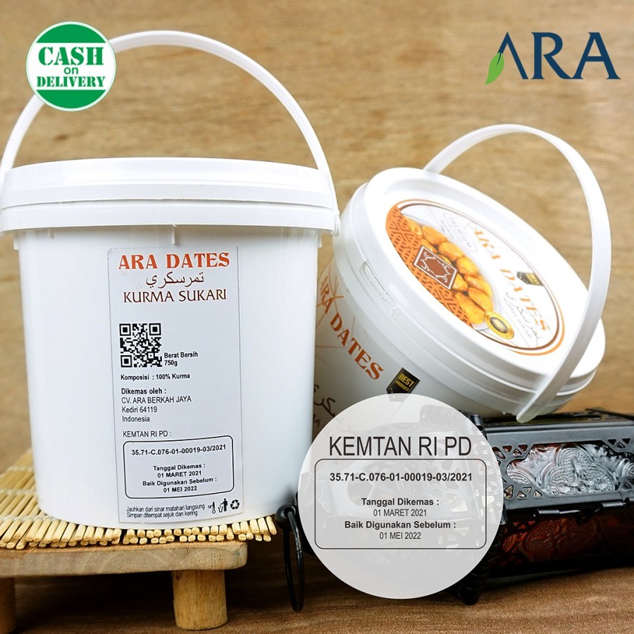 Kurma Sukari Ember ARA DATES 750 Gram Sukari PREMIUM Quality