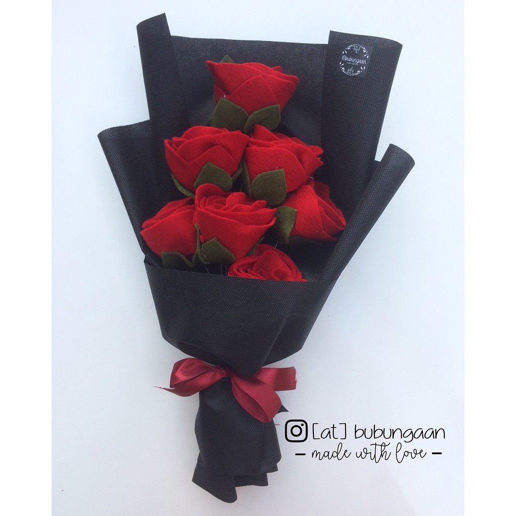 buket mawar merah buket flanel murah buket bunga  