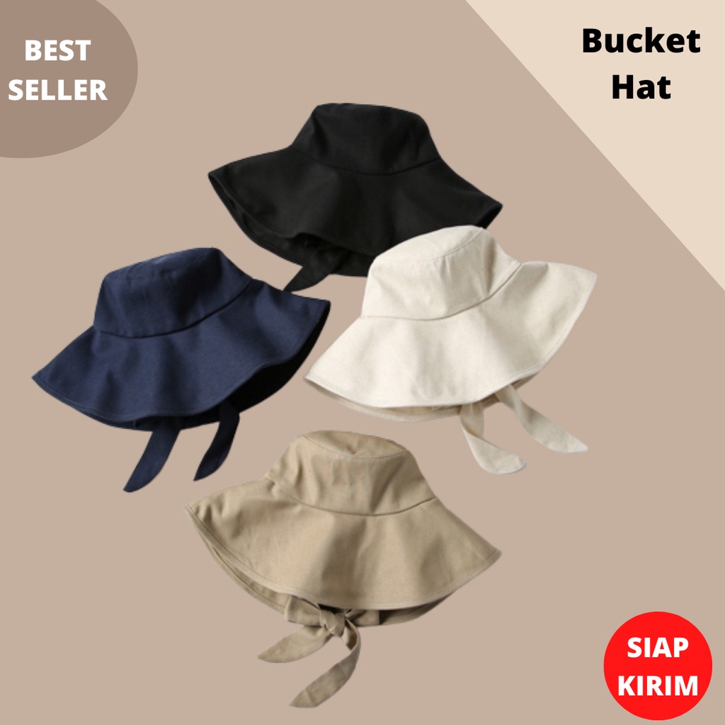 TOPI BUCKET WIDE BESAR TALI PANJANG / BUCKET SELEBGRAM