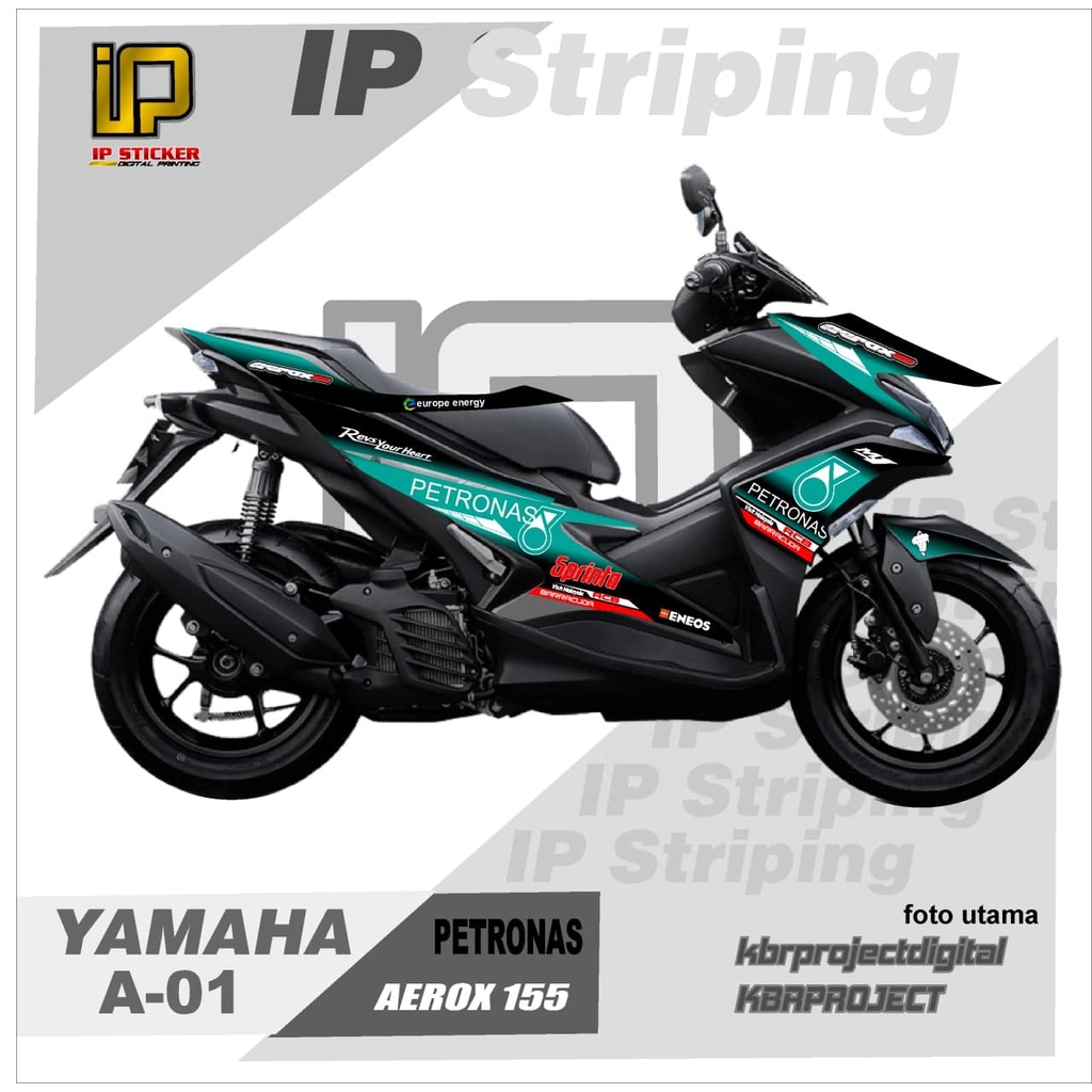Striping Aerox 155(petronas)- Sticker Striping Variasi List Yamaha Aerox 155(petronas).A-01