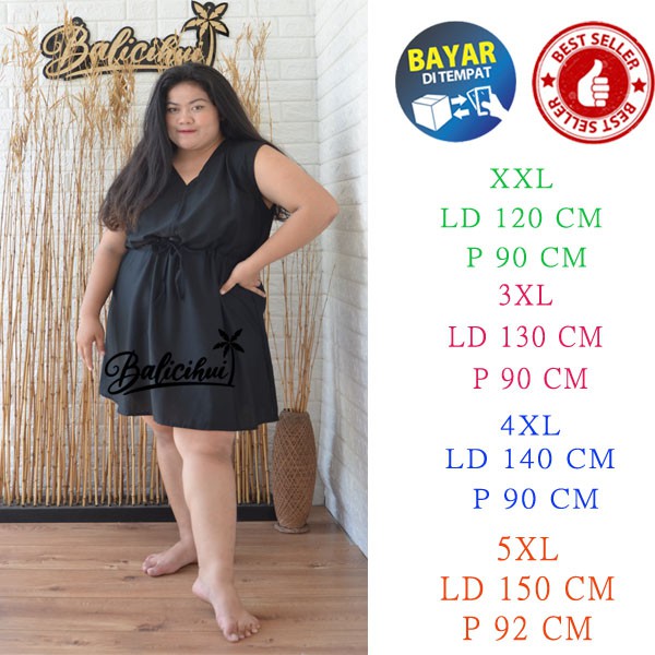 Balicihui Dress Luna Dress Jumbo Plus Size Dress Dress XXL 3XL Dress Wanita Dress Bali Dress Pendek