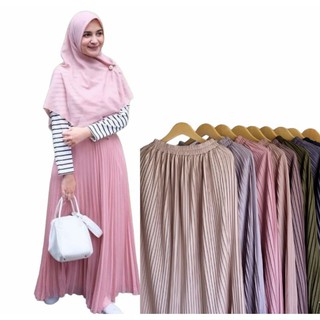 Image of ROK PLISKET CENTI by AURA Fashion Bawahan Maxy Rok Muslim Lipatan Kecil Mayung