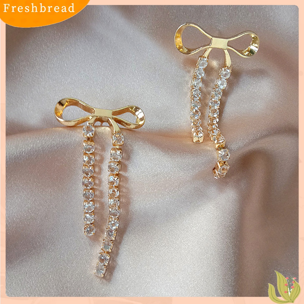 Fresh| Anting Tusuk Gantung Wanita Bahan Alloy Desain Pitarumbai Panjang Gaya Elegan Berkilau Untuk Hadiah