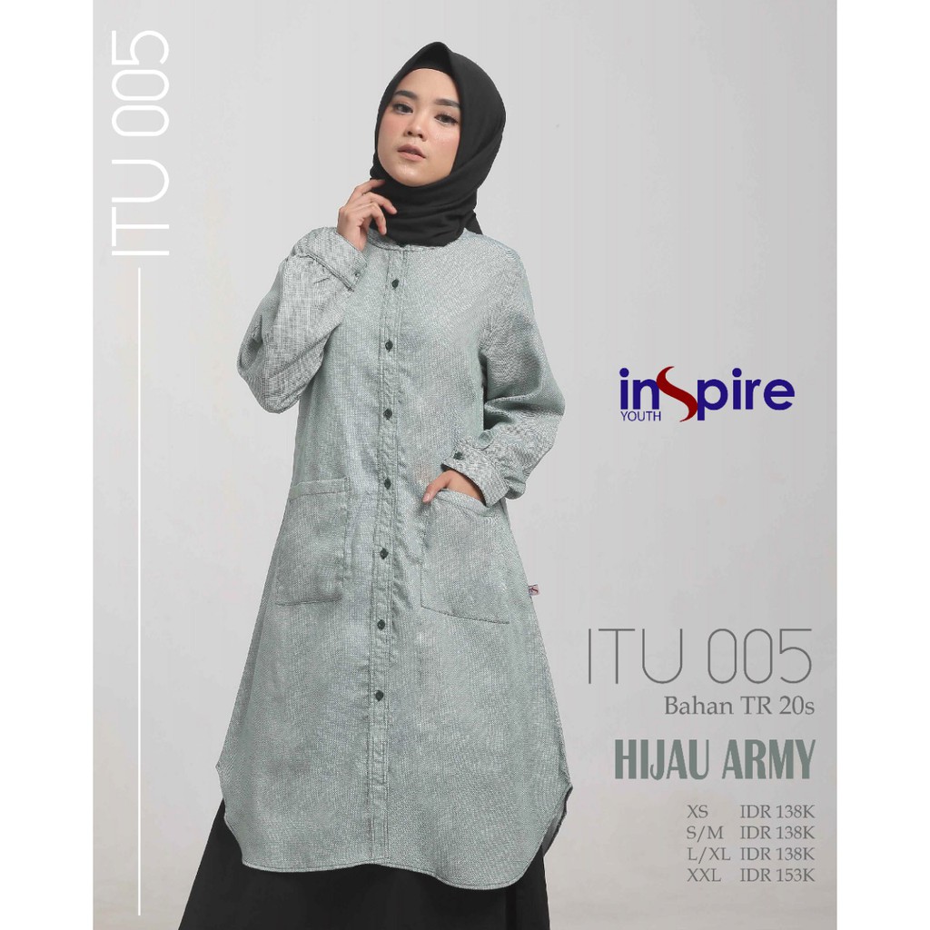 INSPIRE TUNIK ITU 05 BAHAN KATUN POLOS FASHION MUSLIMAH ATASAN BAJU WANITA TRENDY KEREN