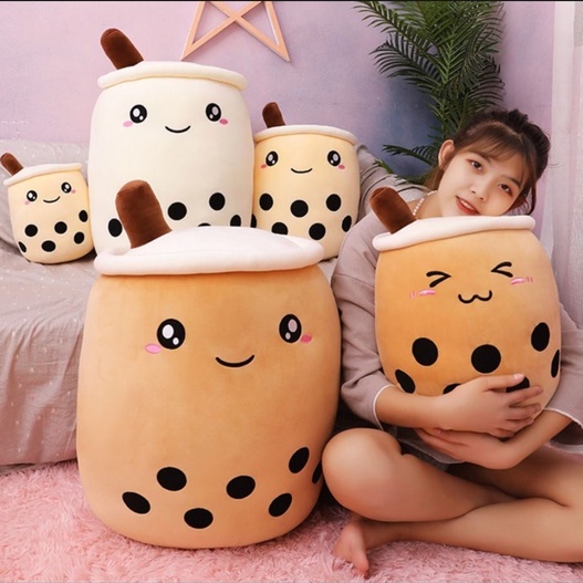 Boneka Boba Bubble Milk Tea Brown Sugar Premium / Boneka Boba Lembut Termurah