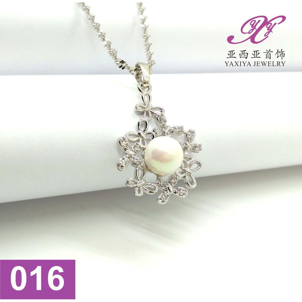 Liontin Mutiara Emas putih Perhiasan imitasi Yaxiya Jewelry 016