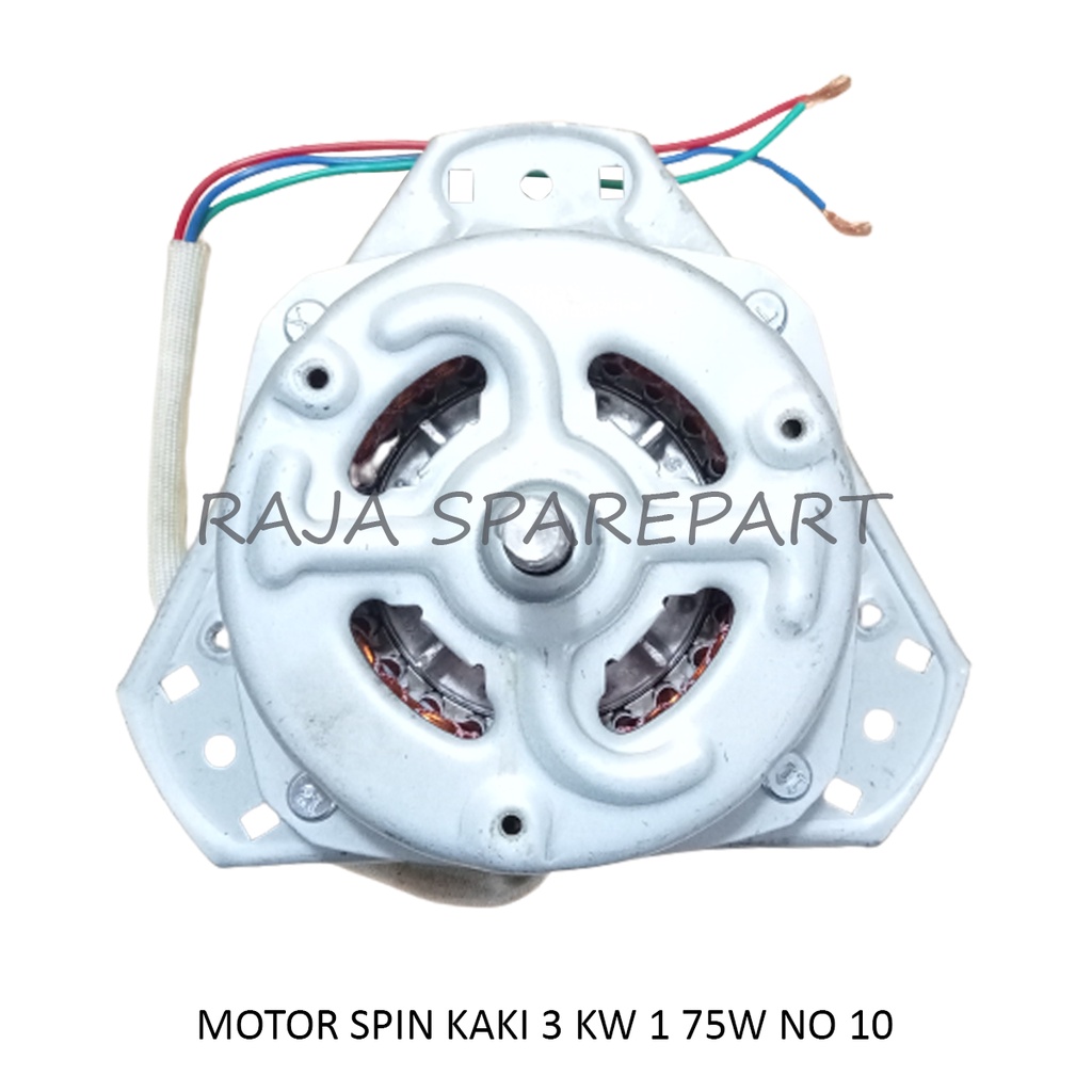 Motor Spin Mesin Cuci Kaki 3 75 Watt KW 1 No. 10 (Tembaga Tebal)