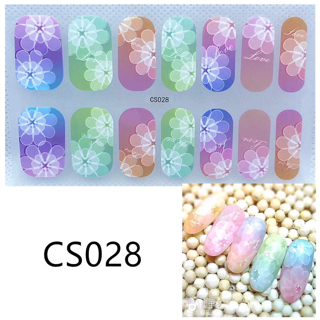 (14Pcs) Stiker Kuku Anti Air Tidak Beracun Untuk Nail Art