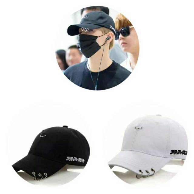 Topi anting tengah / Cincin kpop / topi baseball / topi pria / topi wanita / topi korea