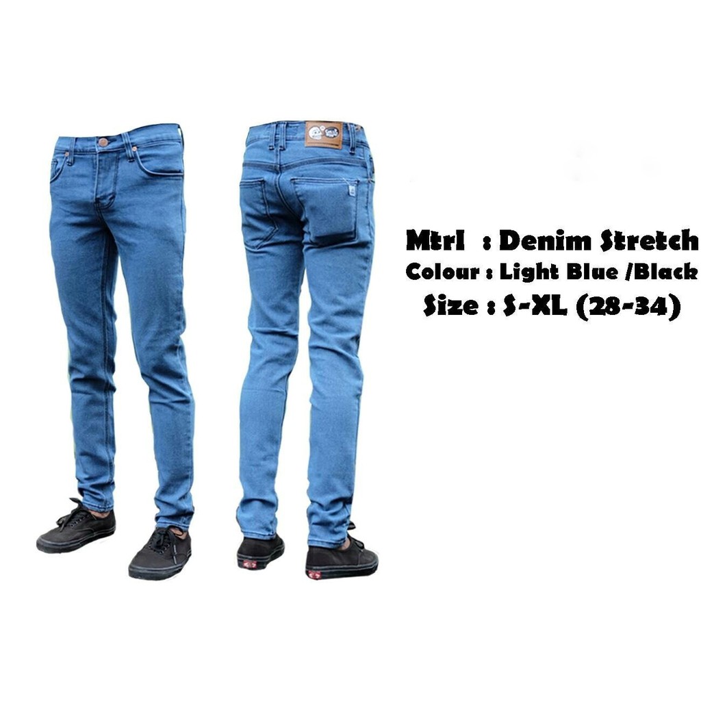 Celana Jeans Pria - Biru muda, Biowash, Bio Blitz