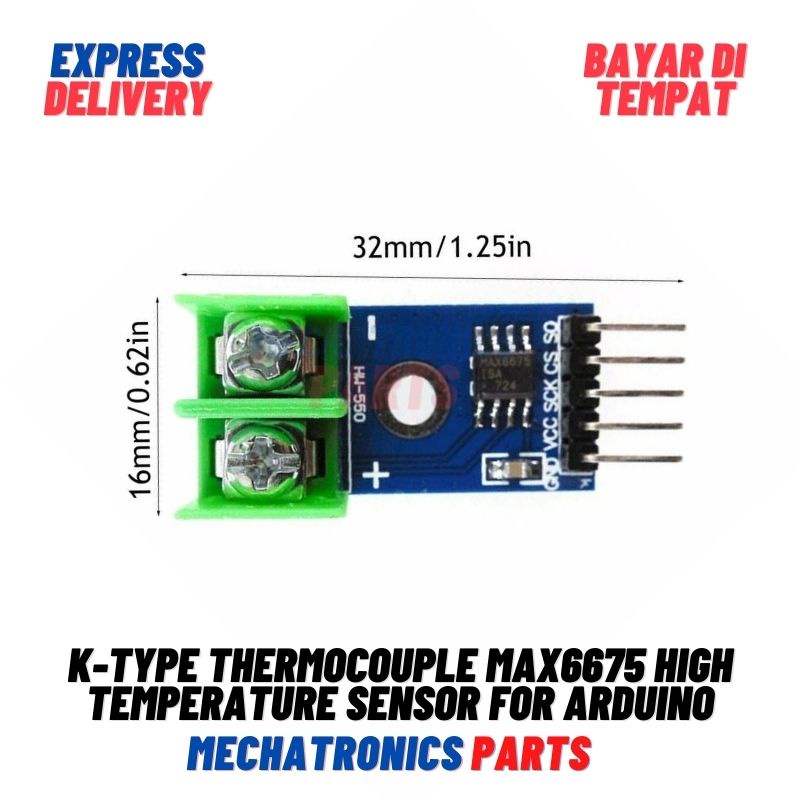 K-TYPE THERMOCOUPLE MAX6675 HIGH TEMPERATURE SENSOR FOR ARDUINO