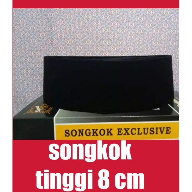 SONGKOK TINGGI 8CM PECI HITAM PRESIDENT PECI EXLUSIVE TINGGI 8 CM BLUDRU HITAM IMPORT