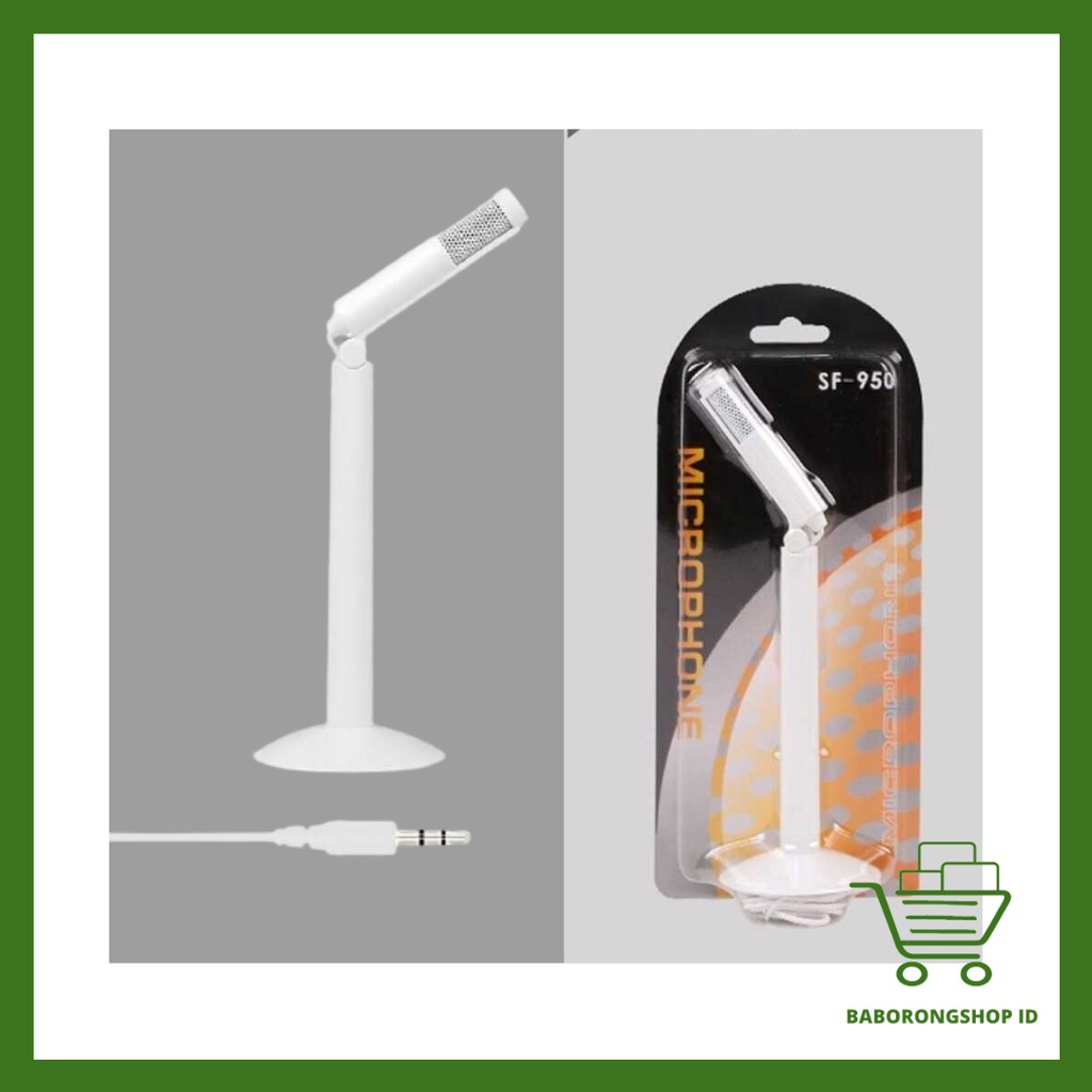 Kondenser Mikrofon Mic Portable 3.5mm Stereo Untuk komputer Hp rekaman Youtube Skype - SF-950