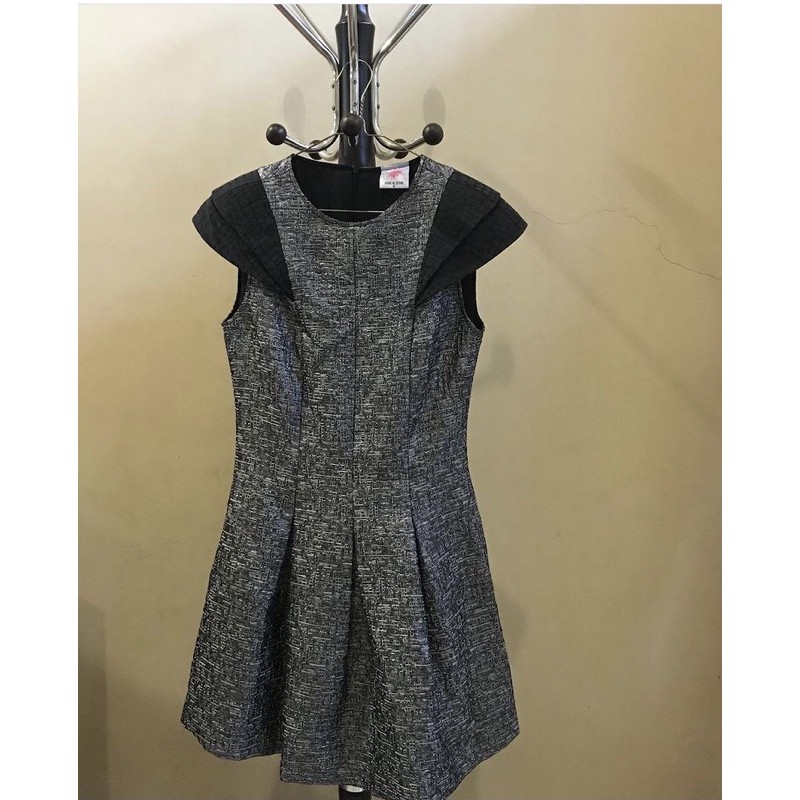 silver black party dress Preloved
