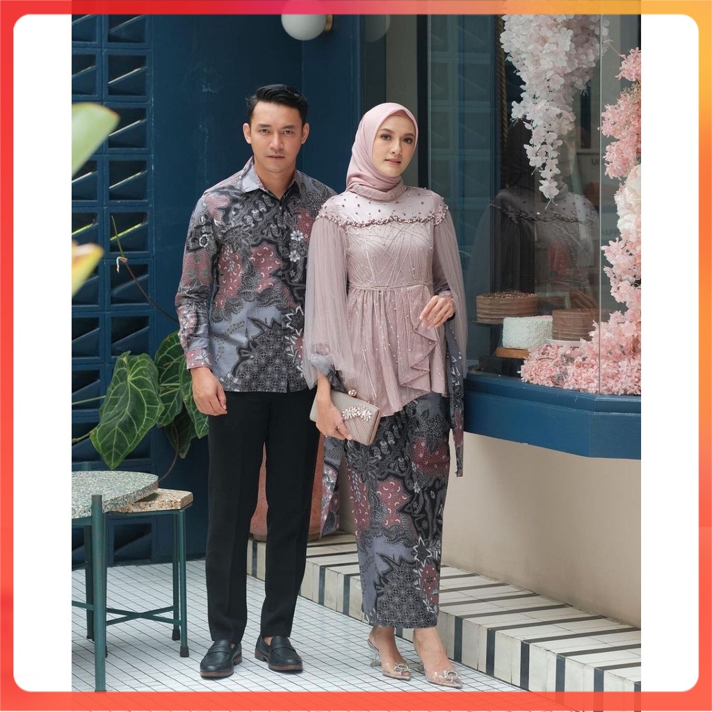 [BATIK COUPLE] Batik Couple Kebaya Modern Kebaya Tunangan Kebaya Wisuda Kebaya Couple Kebaya Tunik Kebaya Kondangan Kebaya Lamaran Vanilla 3 PASAR TURI